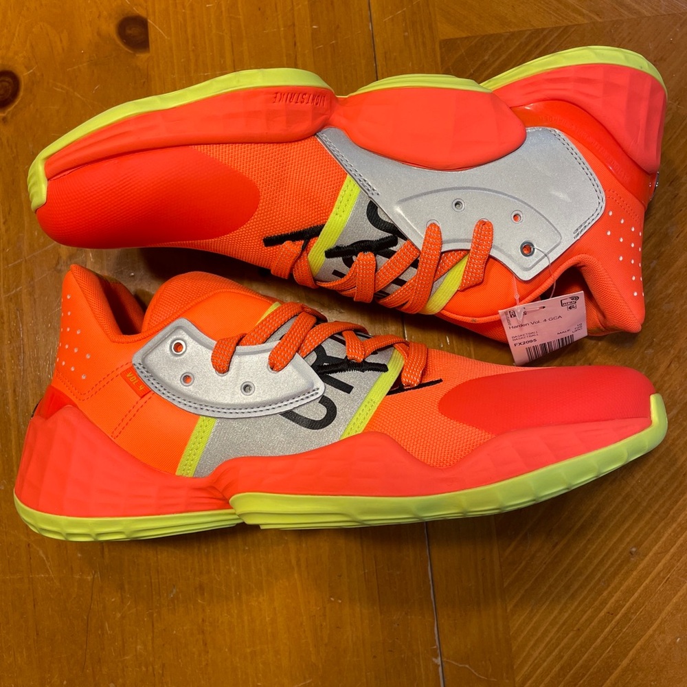 Men’s Adidas Basketball Sneakers Harden Vol. 4 Crossing Guards Orange Size 8 NEW
